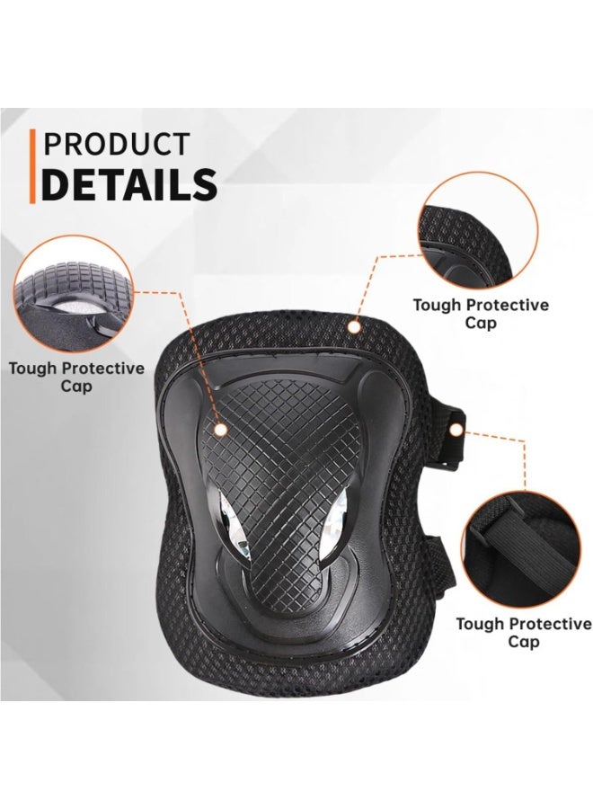 اسرلي وايت طقم واقيات الركبة (6 قطع) - يتضمن زوجًا واحدًا من واقيات الركبة، وزوجًا واحدًا من واقيات الكوع، وزوجًا واحدًا من واقيات المعصم. مصمم للتزلج على العجلات، وركوب الدراجات، وركوب الخيل، والتزلج على العجلات. - Image 2